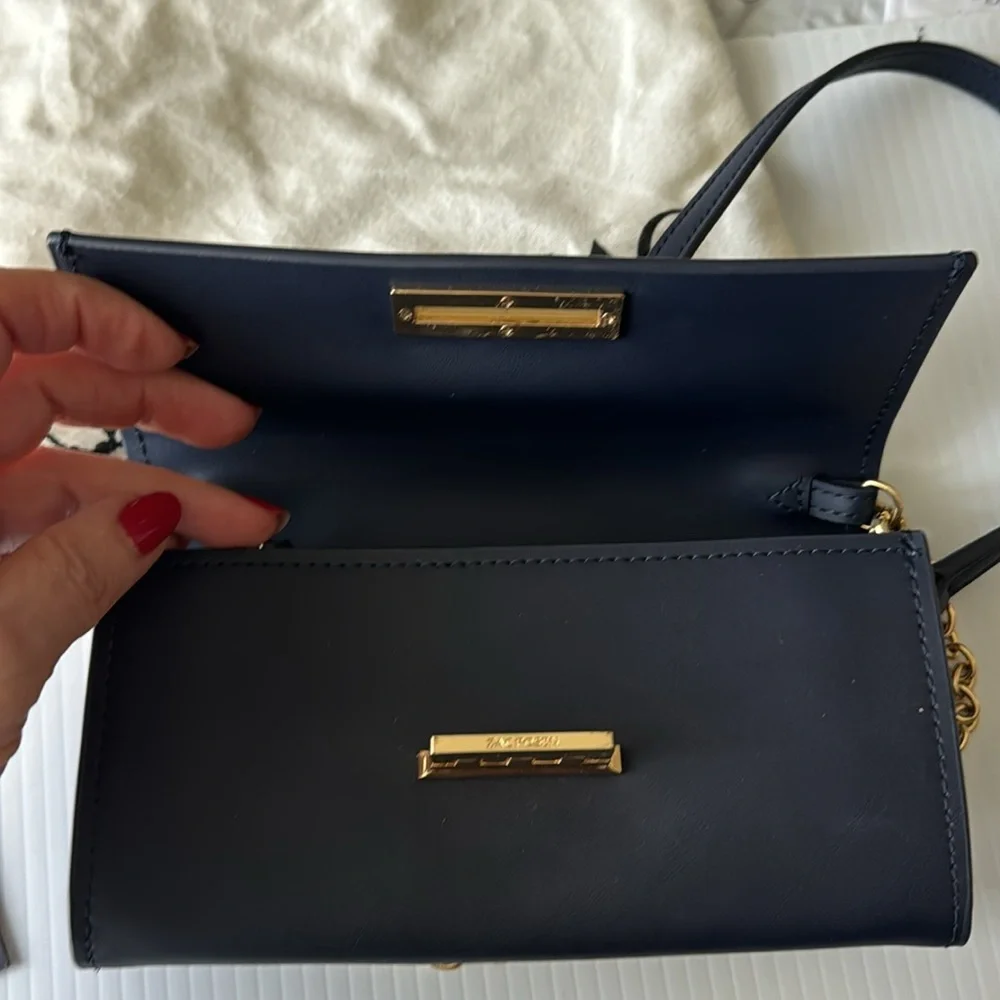 Zac Posen crossbody navy leather bag